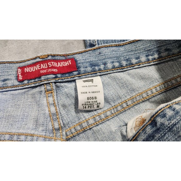 Levi’s 505 Women's Size 14 Petite Blue Straight Leg Jeans - Picture 3 of 6